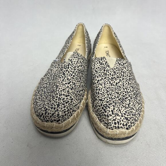 Toms Alpargata Platform Rope Natural Leopard Cheetah Print Shoes Womens Size 6 - Picture 6 of 8